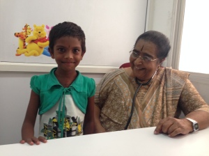 Dr. Sreemati with Ranjini 3 weeks after her surgery 